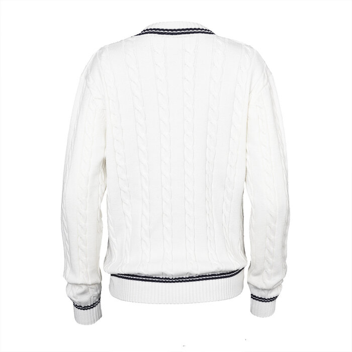 Indian Maharadja Indian Maharadja Unisex Cable Knit Sweater Bright White