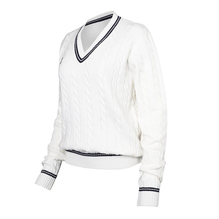Indian Maharadja Indian Maharadja Unisex Cable Knit Sweater Bright White