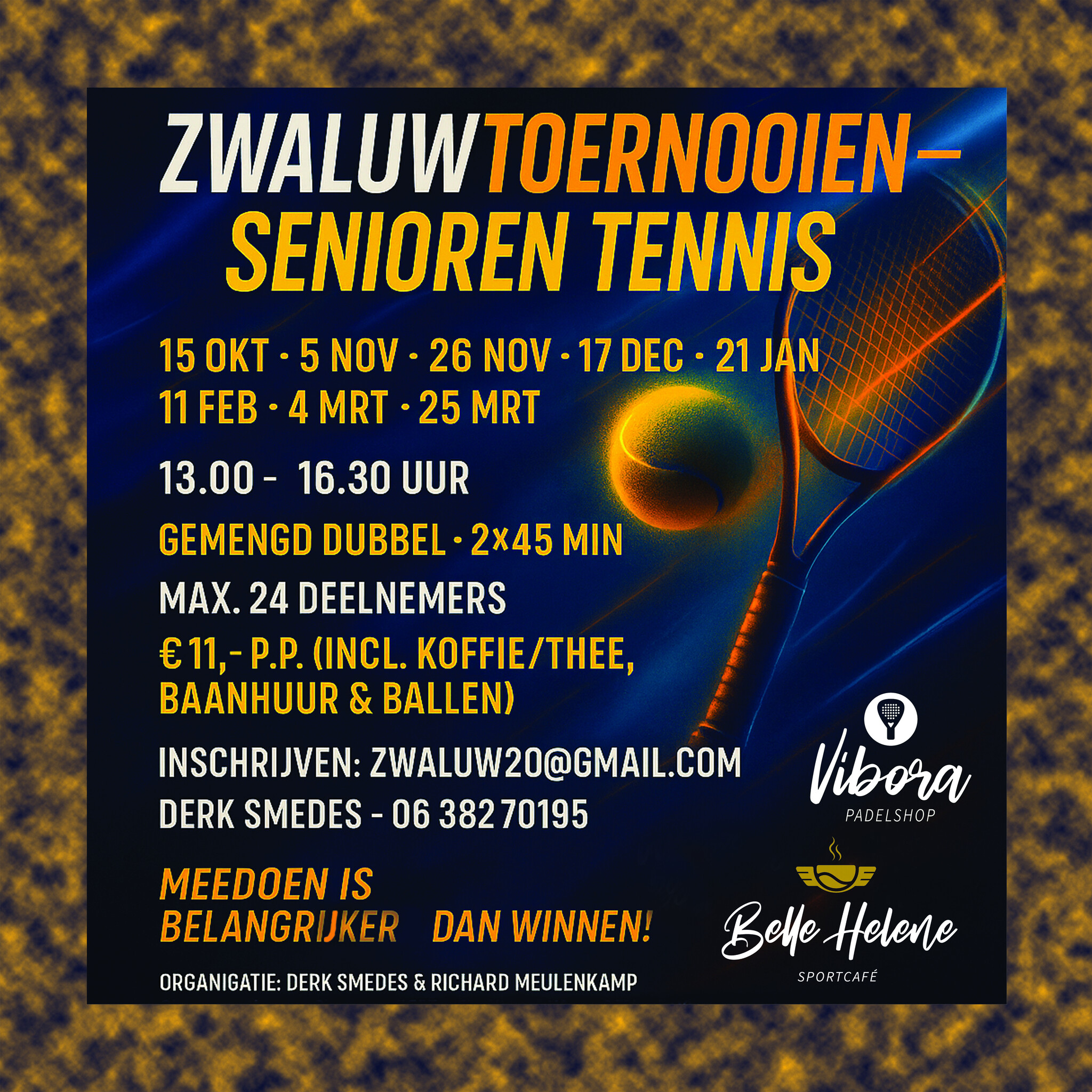 Gezelligheid troef bij de Zwaluwtoernooien in de Tennishal Winschoten