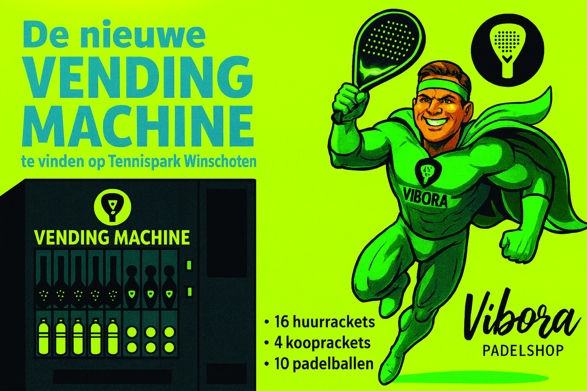 Nieuwe Padel Vendingmachine op Tennispark Winschoten – Padelshop Vibora