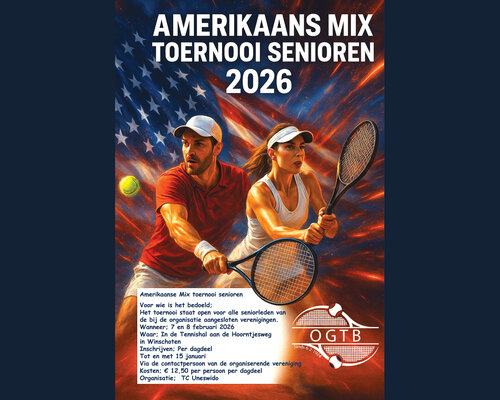 Senioren Amerikaans Mixtoernooi 2026 – Wintertennistoernooi in Winschoten
