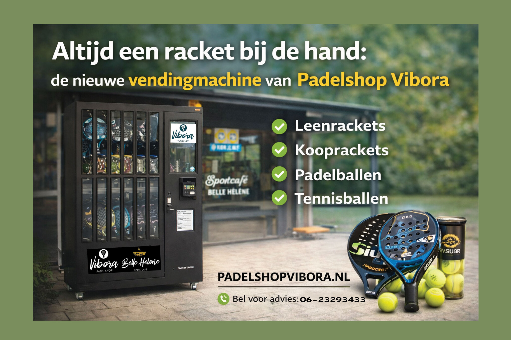 Altijd een racket bij de hand: de nieuwe vendingmachine van Padelshop Vibora