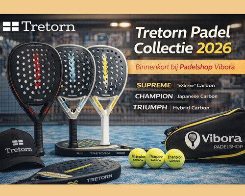 De nieuwe Tretorn padel collectie 2026 straks verkrijgbaar bij Padelshop Vibora : power, spin en controle op topniveau