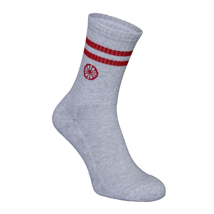 Indian Maharadja Striped Crew Sock Light Grey Melange Sokken
