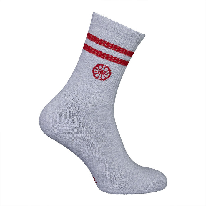 Indian Maharadja Striped Crew Sock Light Grey Melange Sokken