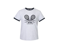 Indian Maharadja Women Racket Tee Light Grey Melange