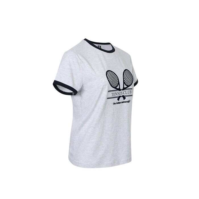 Indian Maharadja Women Racket Tee Light Grey Melange Dames Shirt