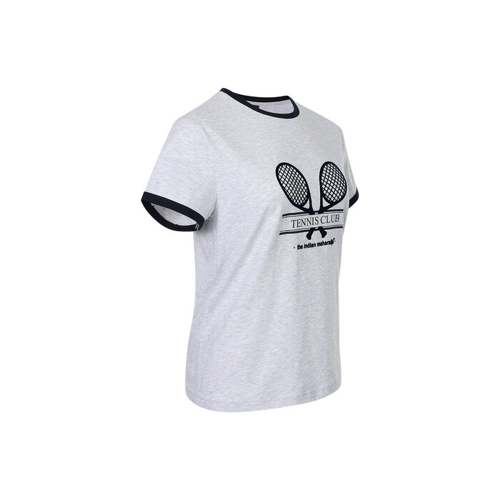 Indian Maharadja Women Racket Tee Light Grey Melange Dames Shirt
