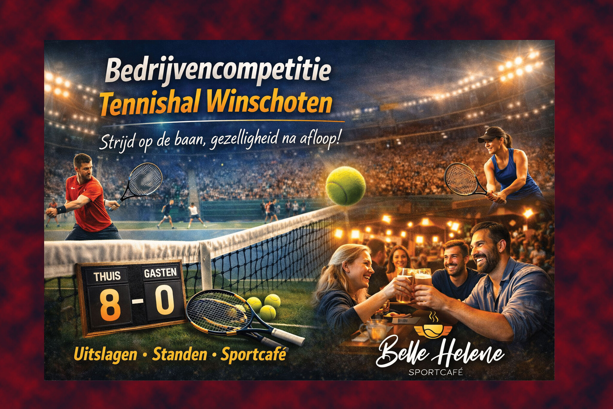 Bedrijvencompetitie Winschoten: uitslagen, standen & gezelligheid in de tennishal