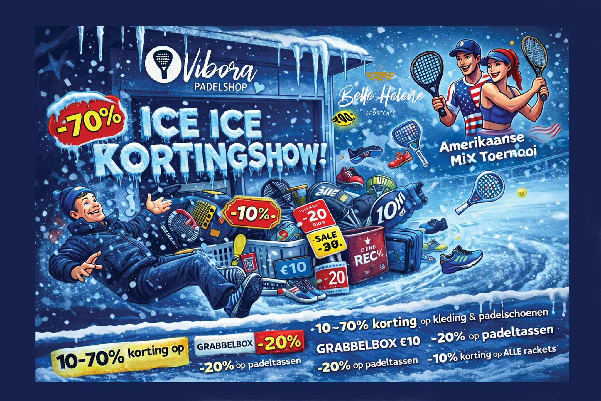 Gladheid buiten, glijpartijen binnen! Mega sportweekend & sale bij Padelshop Vibora Winschoten