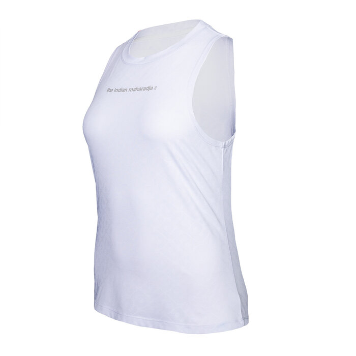The Indian Maharadja Women Sleeveless Jacquard Top Bright White Dames
