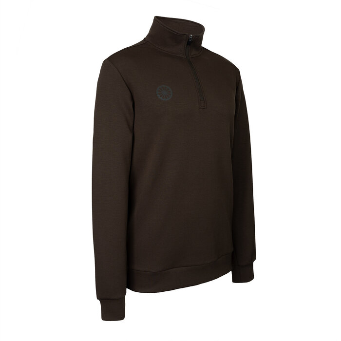 The Indian Maharadja Men Soft Supreme Half Zip Sweater Black Olive