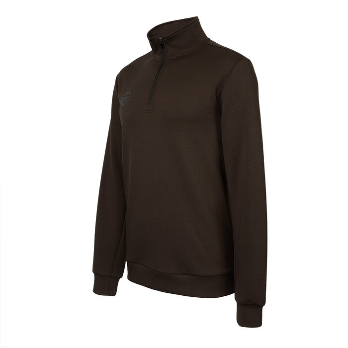 The Indian Maharadja Men Soft Supreme Half Zip Sweater Black Olive