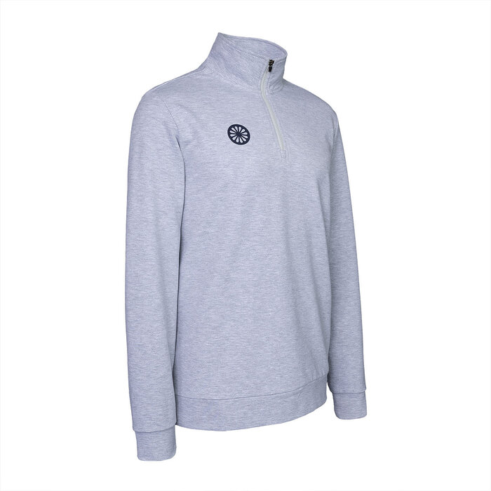 The Indian Maharadja Men Half Zip Sweater Light Grey Melange