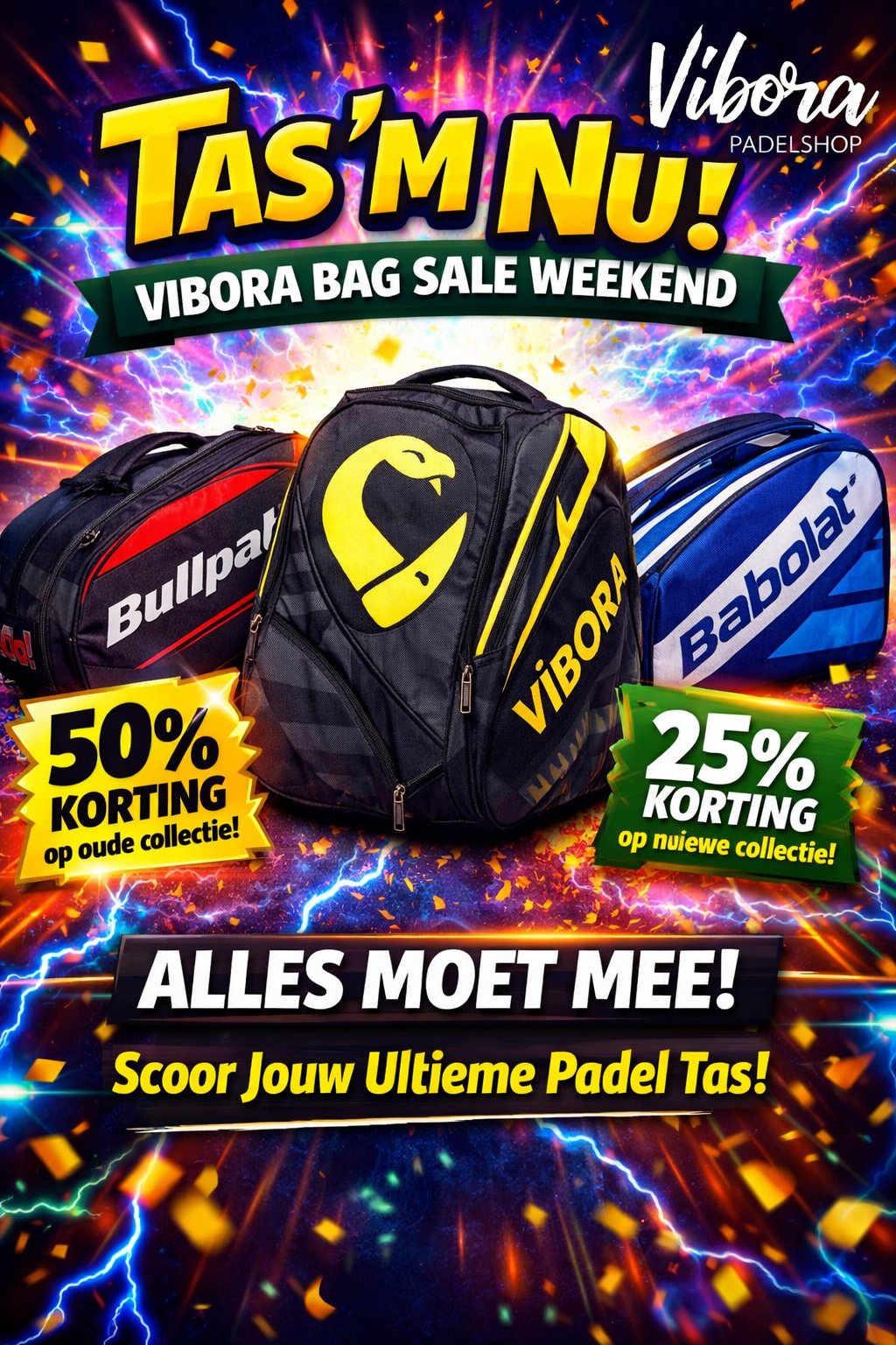 Vibora Bag Deals Weekend...Komend Weekend Padelshop Vibora Tassen Actie: Tot 50% Korting op Alle Padel Tassen!