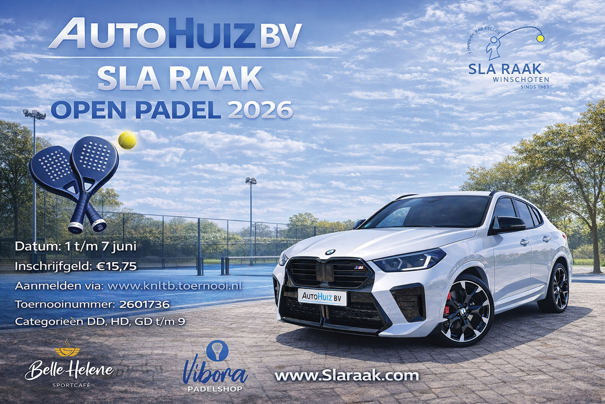 Autohuiz BV Sla Raak Open Padel 2026 | Groot padeltoernooi Winschoten