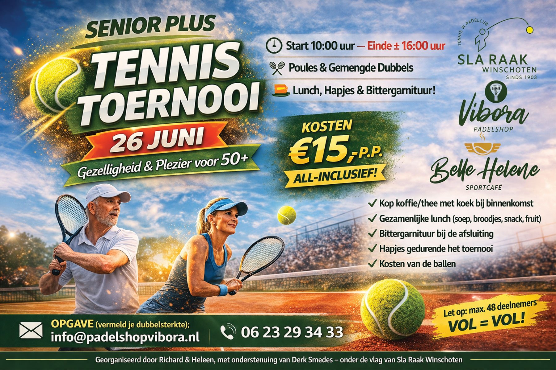 Senior Plus Tennistoernooi Winschoten | Gezellig & Actief bij Sla Raak