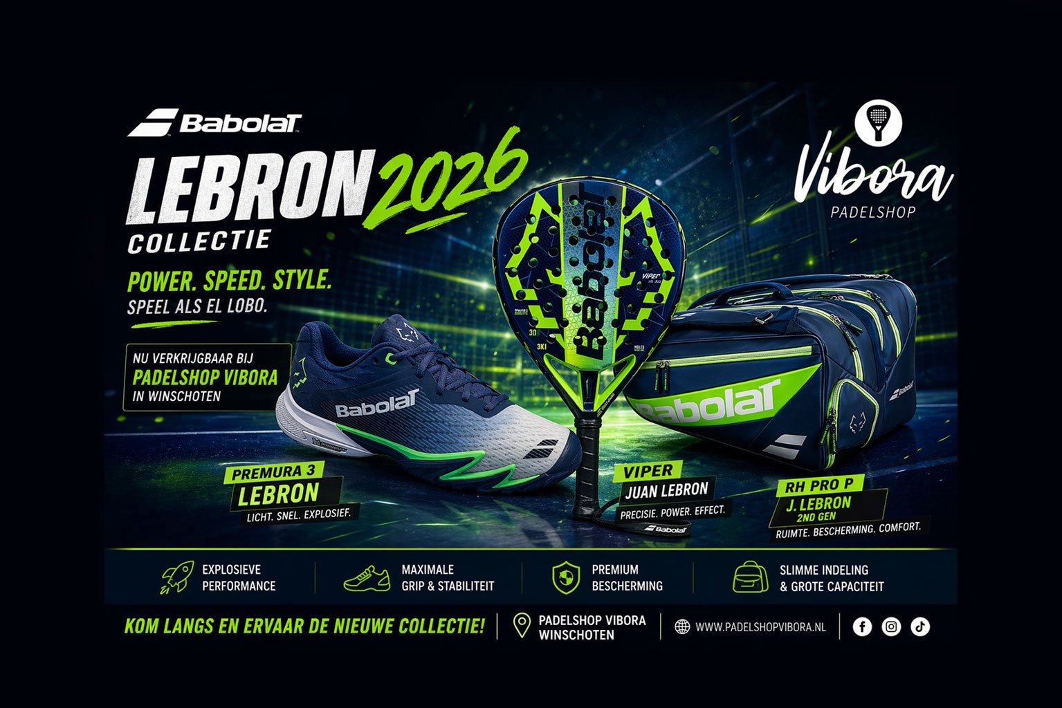 Babolat Lebron 2026 Collectie kopen? | Padelshop Vibora Winschoten