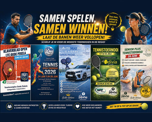 Tennistoernooien & Padel 2026 regio Oost-Groningen | Schrijf je in