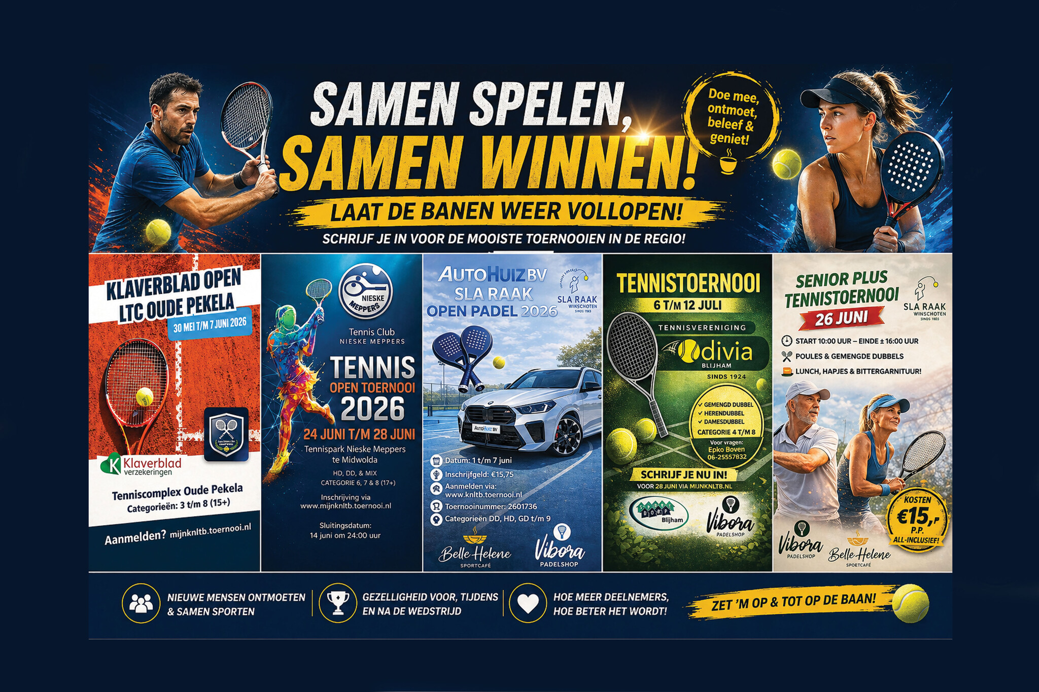 Tennistoernooien & Padel 2026 regio Oost-Groningen | Schrijf je in