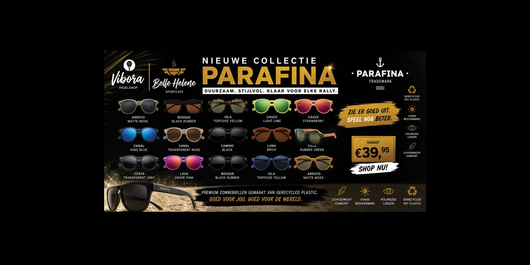 Ontdek de nieuwe Parafina zonnebrillen bij Padelshop Vibora Winschoten