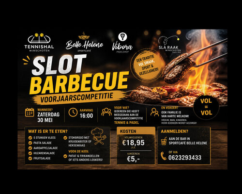 Slotbarbecue Voorjaarscompetitie 30 mei Tennis & Padel Winschoten