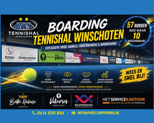 “Samen is niet alleen.” Tennishal Winschoten explodeert: nog 10 sponsorplekken beschikbaar