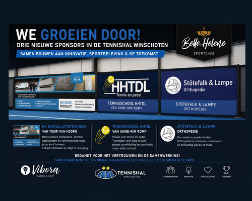 Nieuwe sponsors Tennishal Winschoten: Stötefalk & Lampe Orthopedie, HHTDL en HK installatietechniek (deel 10)