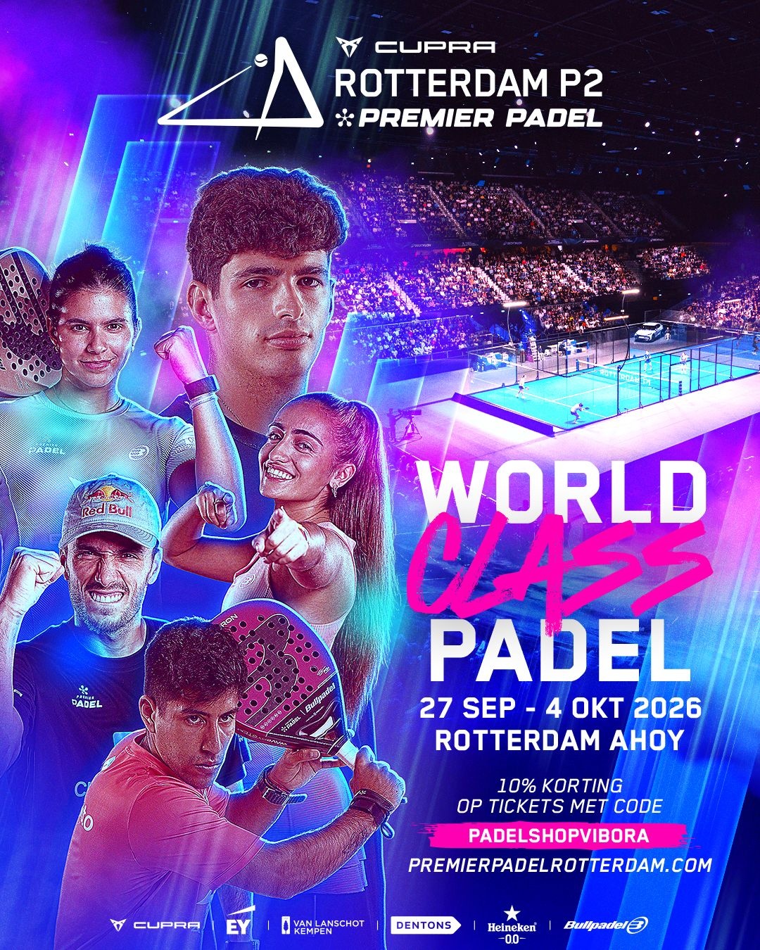 Premier Padel Rotterdam Tickets met 10% Korting via Padelshop Vibora