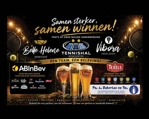 Sportcafé Belle Helene start samenwerking met AB InBev, Texels & Robertus