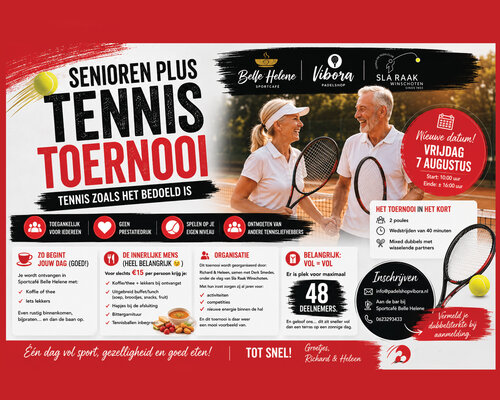 Senioren Plus Tennistoernooi bij Sla Raak Winschoten – Tennis zoals het bedoeld is!