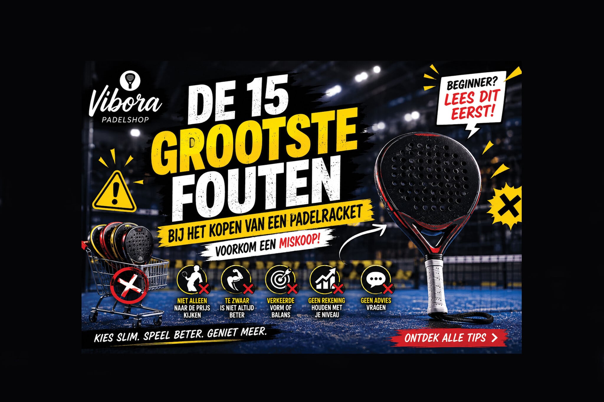 De 15 grootste fouten bij het kopen van een padelracket Perfect voor beginners.