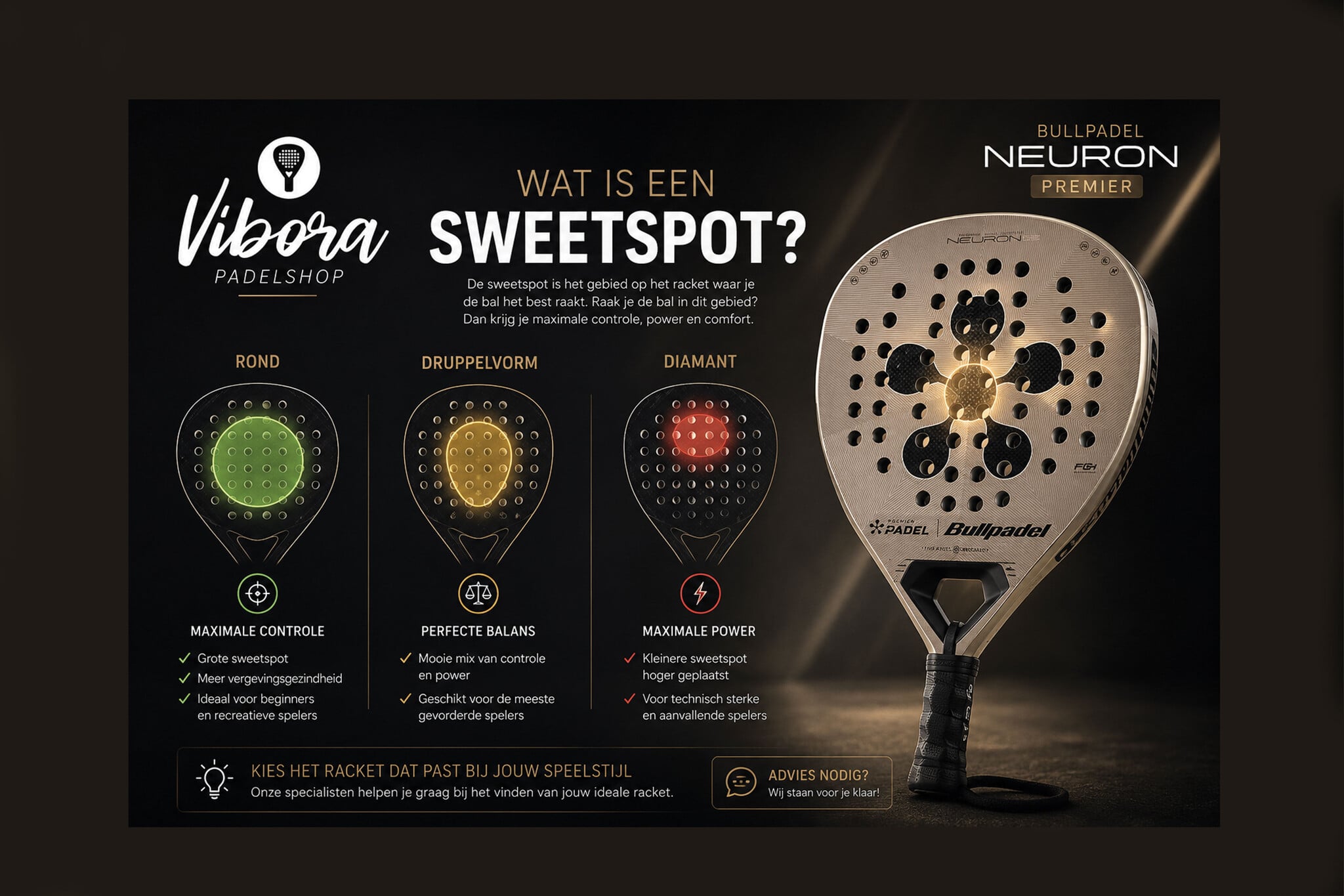 Wat is de sweetspot van een padelracket? Alles wat je moet weten