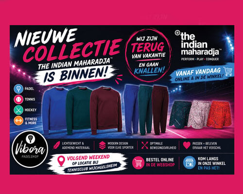 Nieuwe Indian Maharadja collectie 2026 binnen bij Padelshop Vibora | Shop online of kom passen