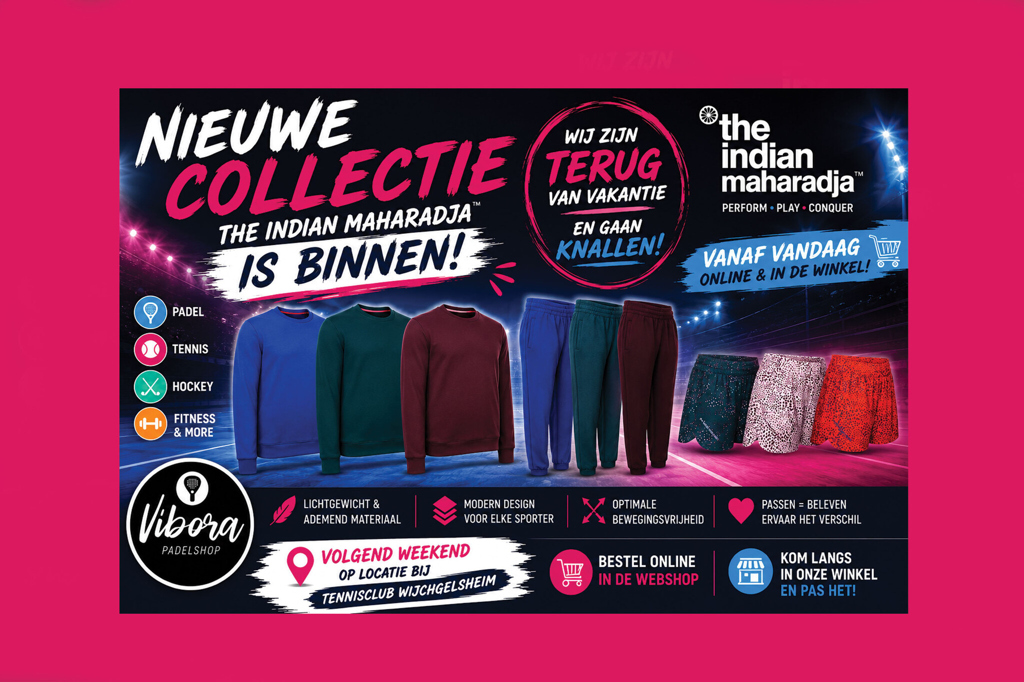 Nieuwe Indian Maharadja collectie 2026 binnen bij Padelshop Vibora | Shop online of kom passen