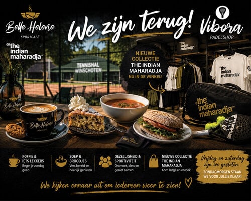 Terug van vakantie! Gezellige zondagmorgen bij Sportcafé Belle Hélène & Padelshop Vibora