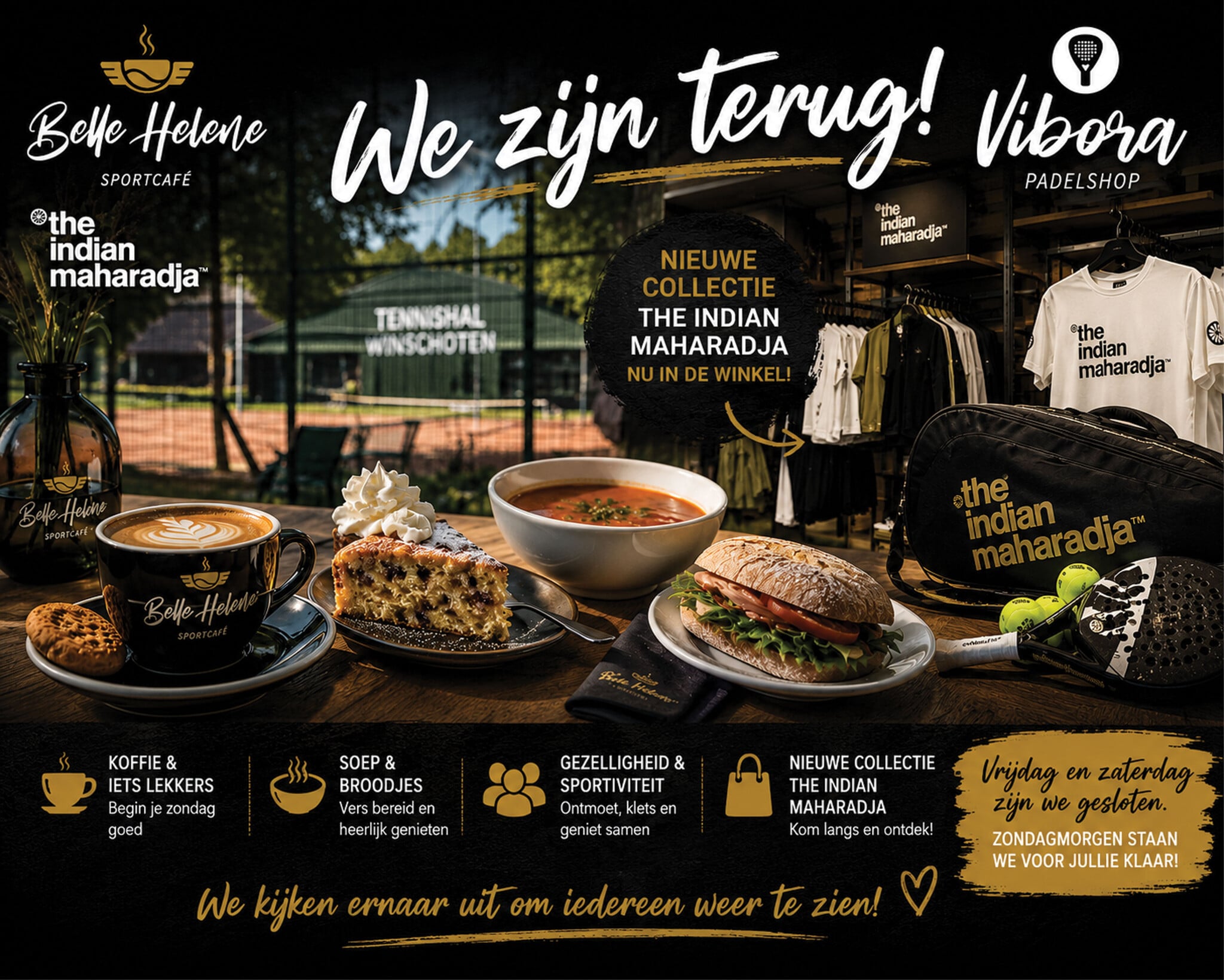 Terug van vakantie! Gezellige zondagmorgen bij Sportcafé Belle Hélène & Padelshop Vibora