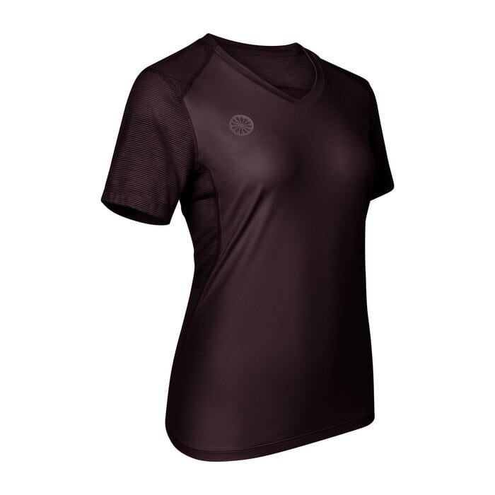 The Indian Maharadja Women Dry Touch Round Neck Tee Dark Berry