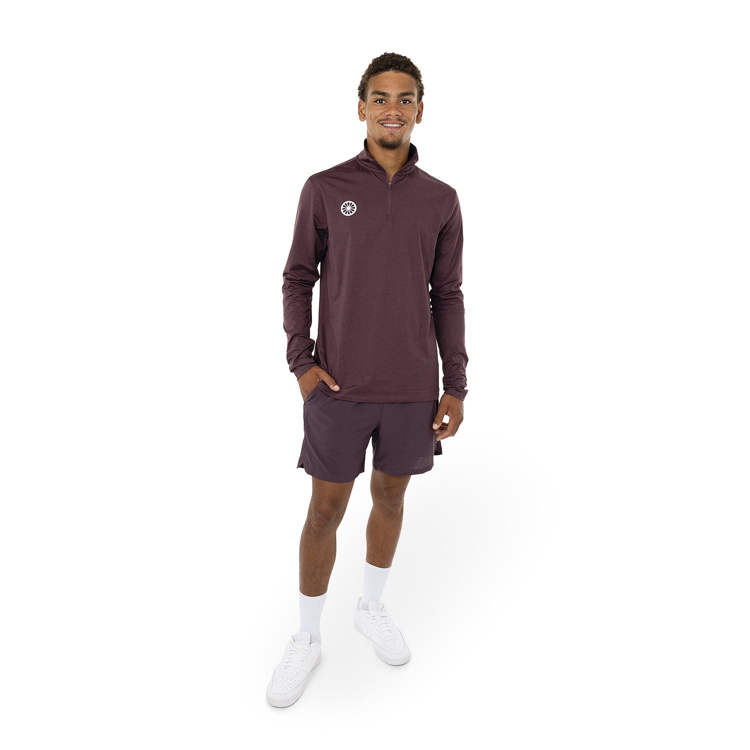 The Indian Maharadja Men Half Zip Long Sleeve Dark Berry