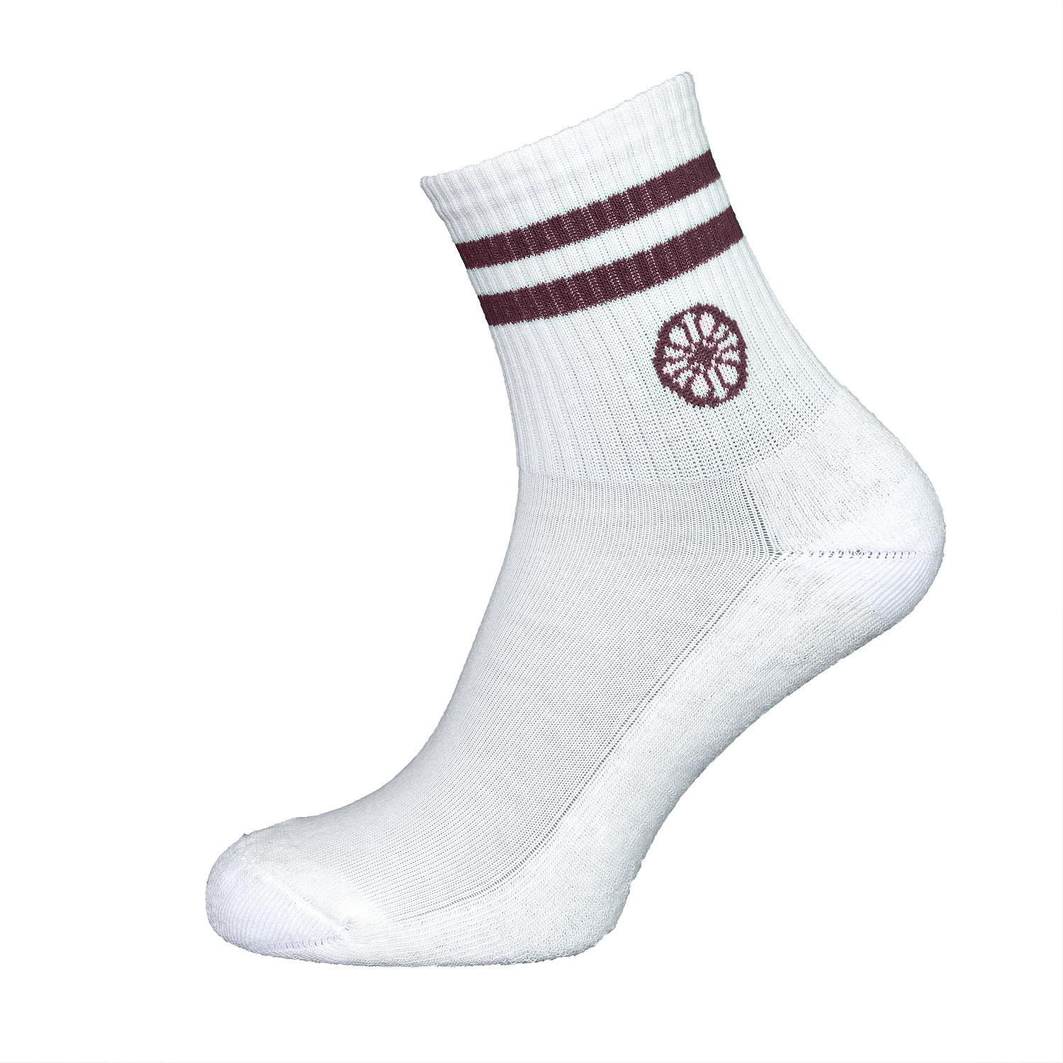 The Indian Maharadja Striped Short Sock Dark Berry