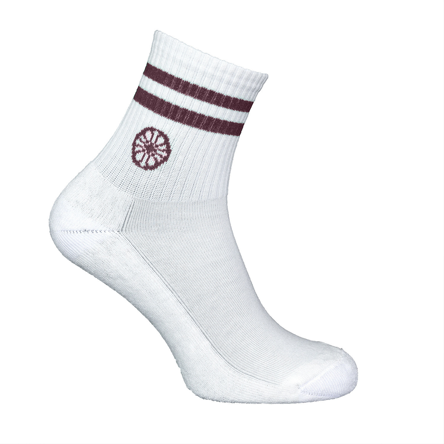 The Indian Maharadja Striped Short Sock Dark Berry