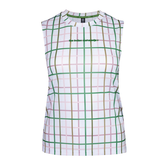 The Indian Maharadja Women Checked Pique Sleeveless Top