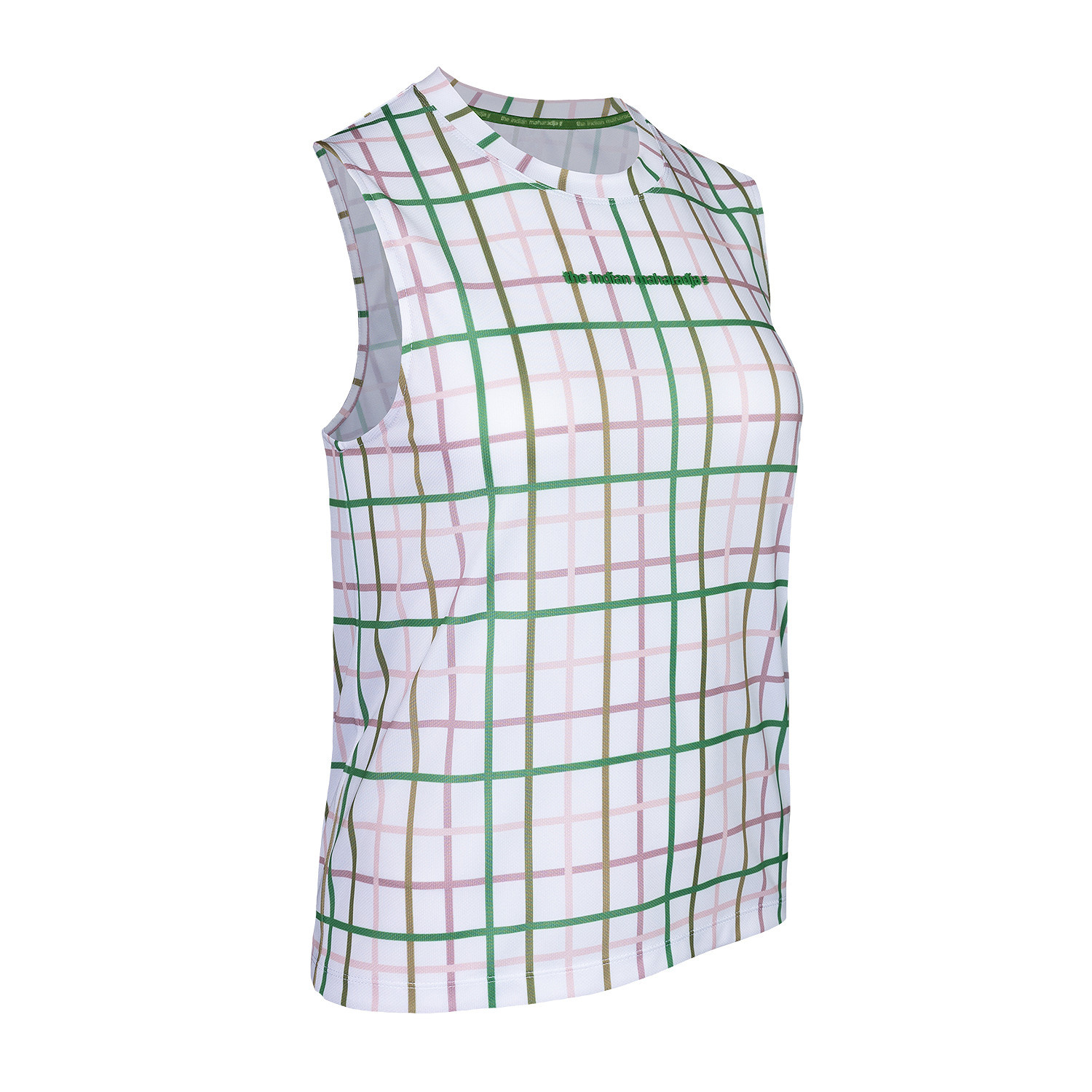 The Indian Maharadja Women Checked Pique Sleeveless Top