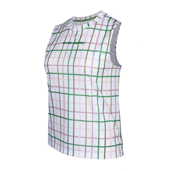 The Indian Maharadja Women Checked Pique Sleeveless Top