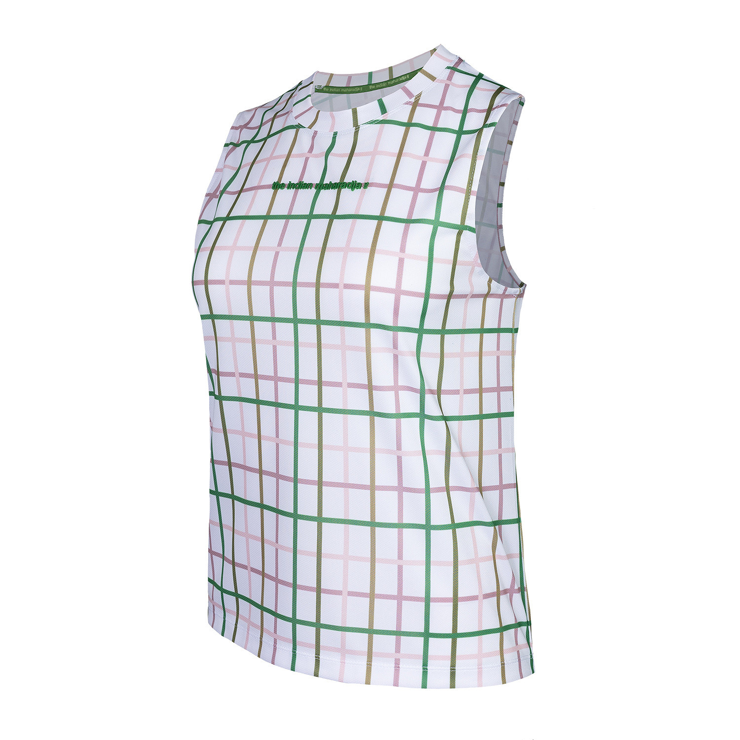 The Indian Maharadja Women Checked Pique Sleeveless Top