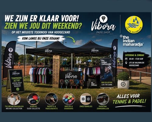 Padelshop Vibora bij JobPersoneel Kalkwijck Open 22 en 23 augustus in Hoogezand
