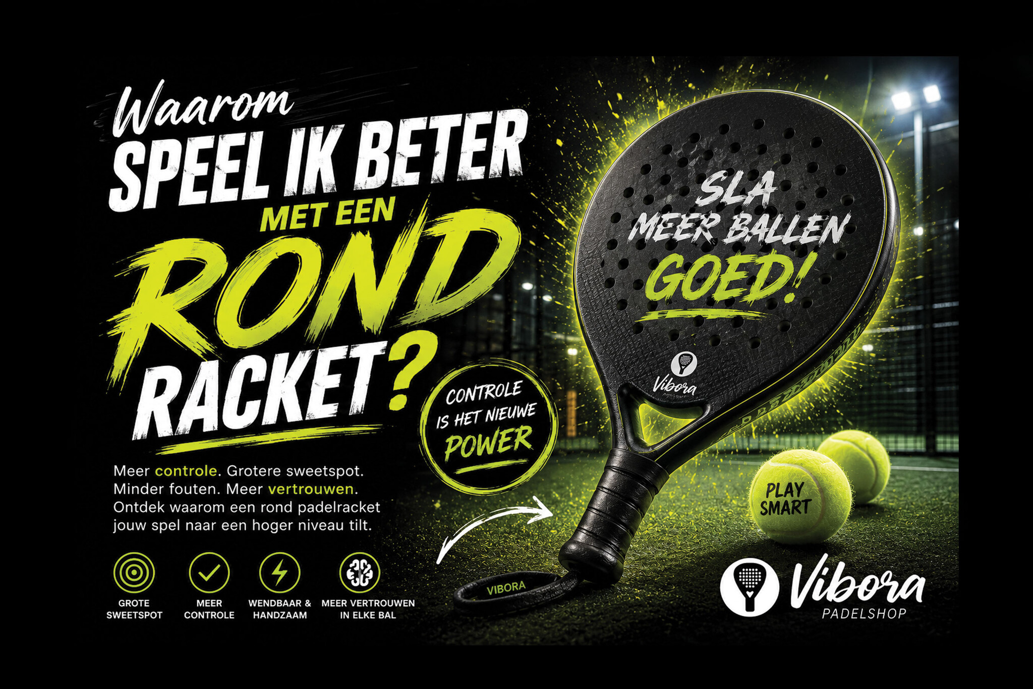 Waarom speel ik beter met een rond padelracket?