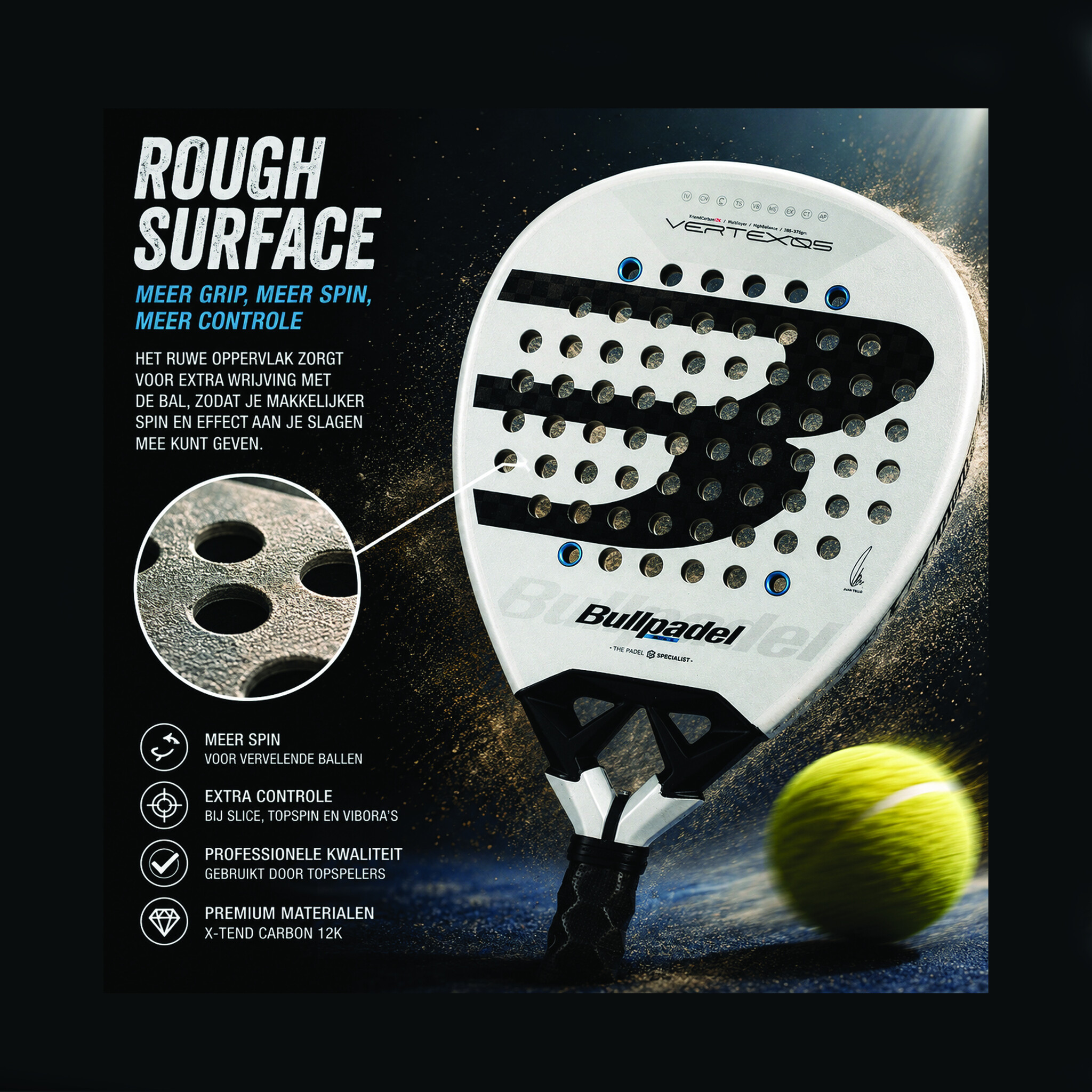 Wat is Rough Surface bij een padelracket? 