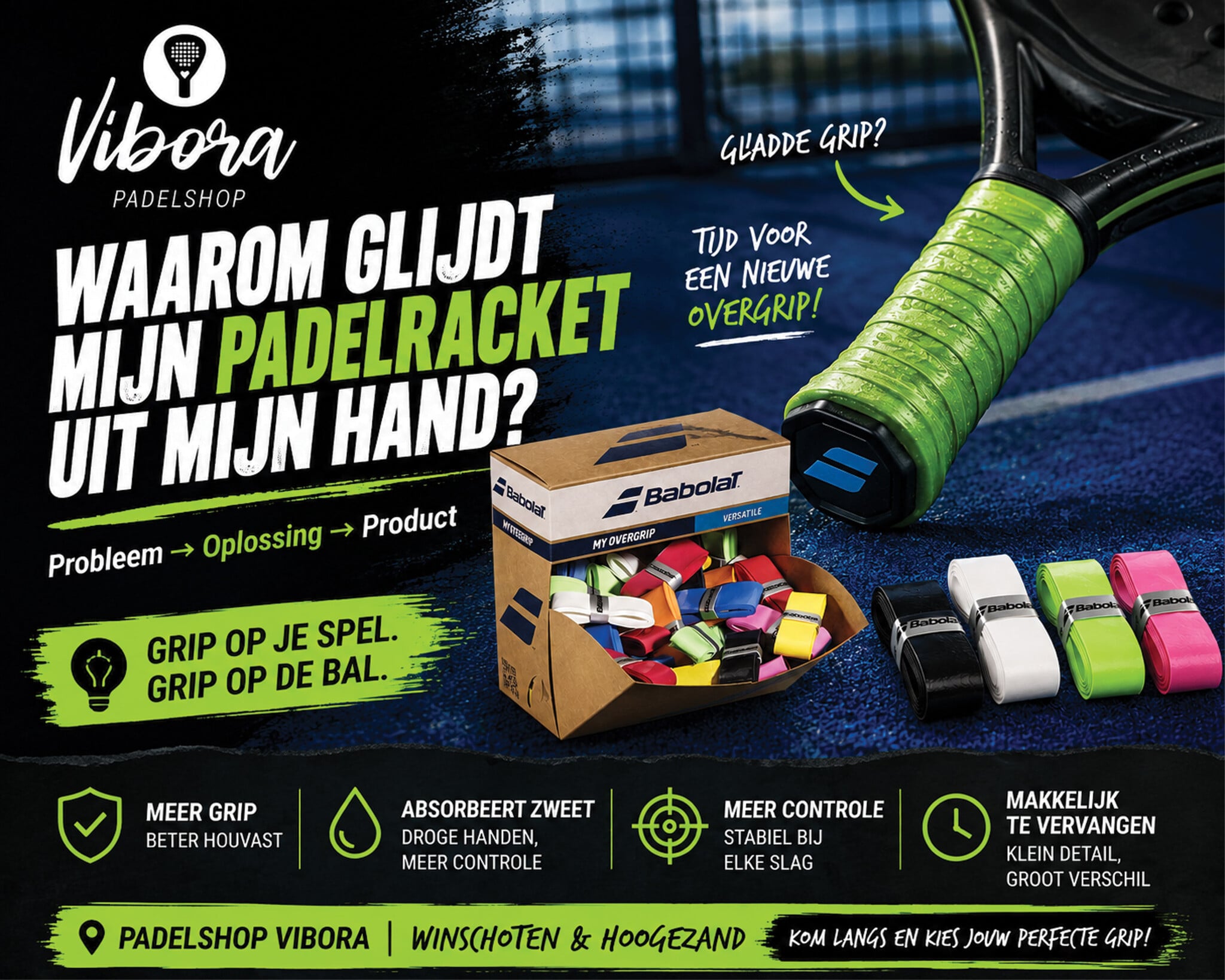 Waarom glijdt mijn padelracket uit mijn hand?