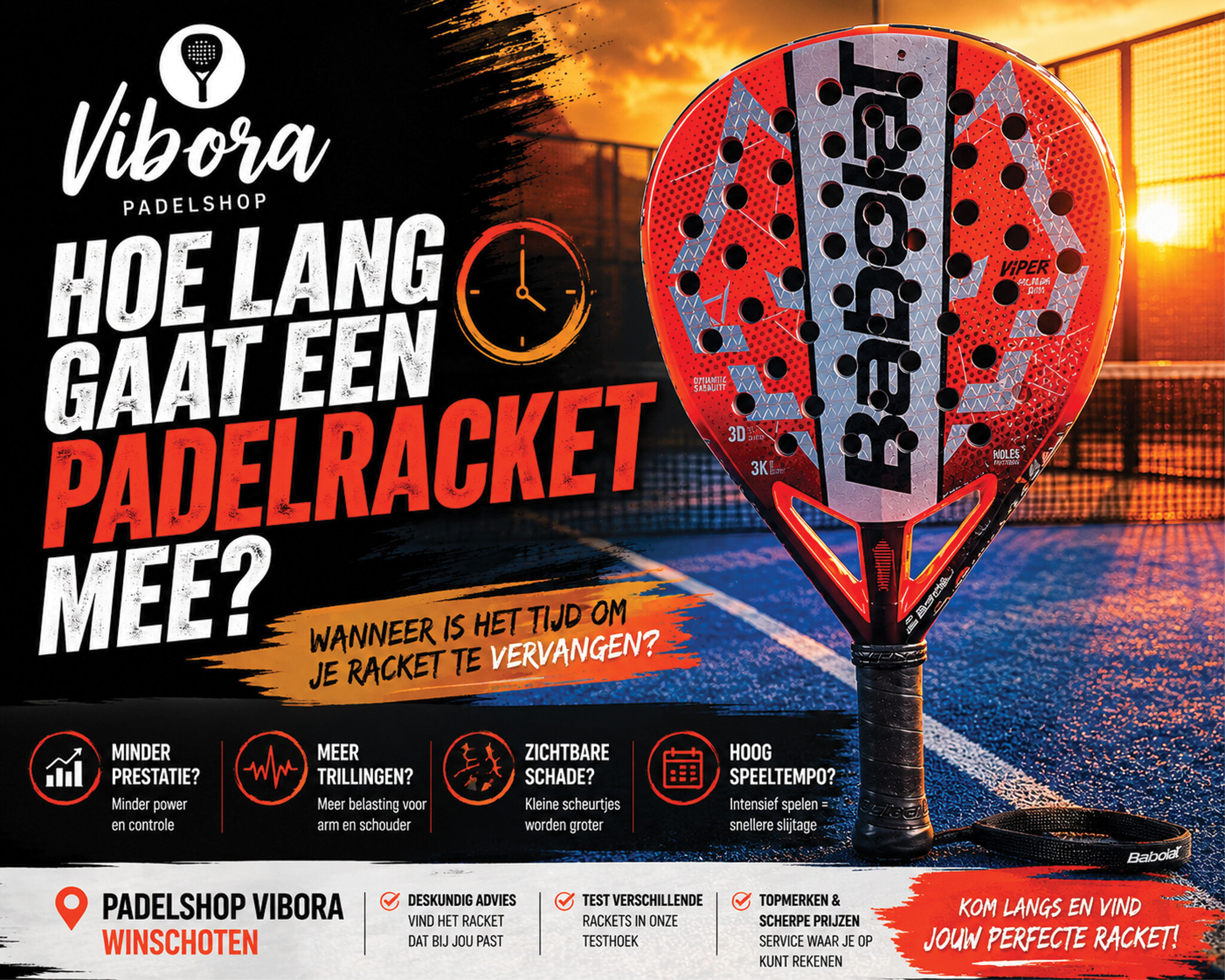 Hoe lang gaat een padelracket mee?